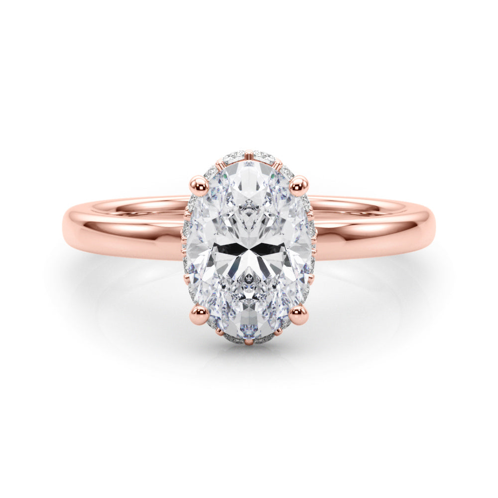 Oval Hidden Halo Lab Grown Diamond Engagement Ring - VS1 D/E/F | 14K & 18K Gold | 14K Yellow Gold | Oval Lab Diamond | Picasso Gold & Diamond Chicago
