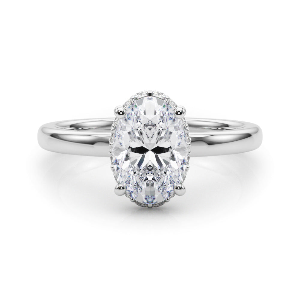 Oval Hidden Halo Lab Grown Diamond Engagement Ring - VS1 D/E/F | 14K & 18K Gold | 14K Rose Gold | Oval Lab Diamond | Picasso Gold & Diamond Chicago