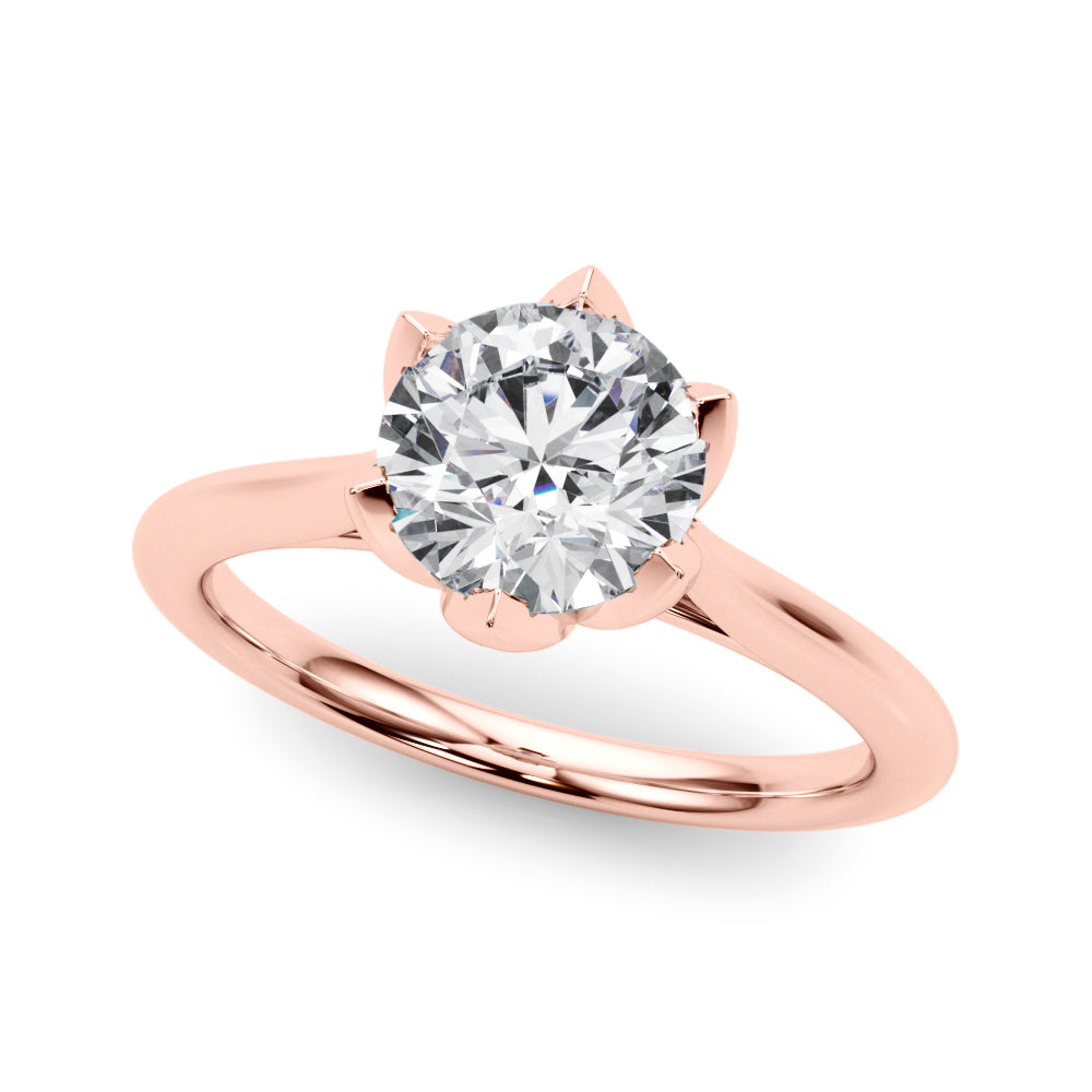 Round Nature Inspired Lab Grown Diamond Engagement Ring - VS1 D/E/F | 14K & 18K Gold | 14K White Gold | Round Lab Diamond | Picasso Gold & Diamond Chicago