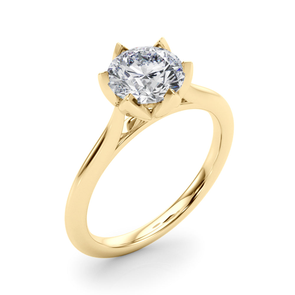 Round Nature Inspired Lab Grown Diamond Engagement Ring - VS1 D/E/F | 14K & 18K Gold | 14K White Gold | Round Lab Diamond | Picasso Gold & Diamond Chicago
