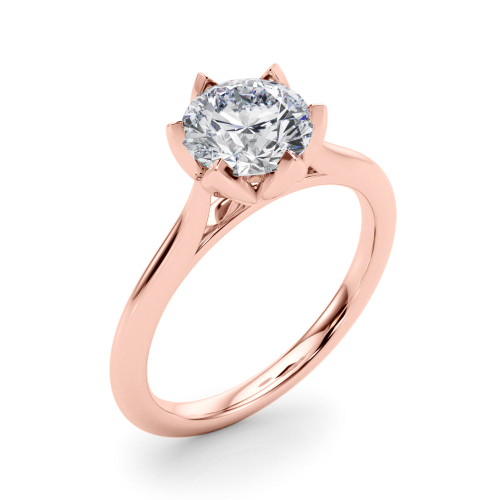 Round Nature Inspired Lab Grown Diamond Engagement Ring - VS1 D/E/F | 14K & 18K Gold | 14K Yellow Gold | Round Lab Diamond | Picasso Gold & Diamond Chicago