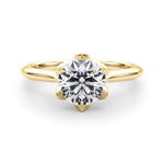 Round Nature Inspired Lab Grown Diamond Engagement Ring - VS1 D/E/F | 14K & 18K Gold | 14K Yellow Gold | Round Lab Diamond | Picasso Gold & Diamond Chicago