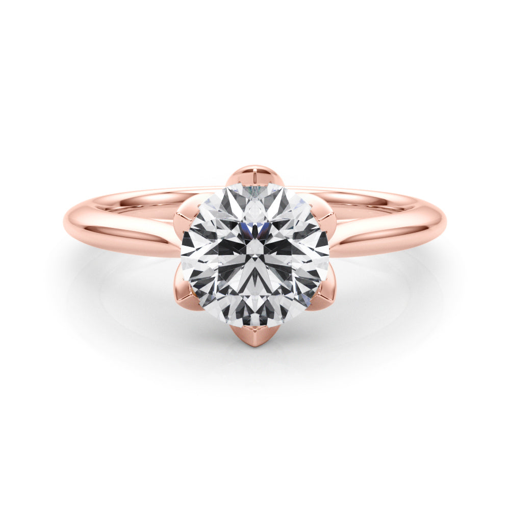 Round Nature Inspired Lab Grown Diamond Engagement Ring - VS1 D/E/F | 14K & 18K Gold | 14K Yellow Gold | Round Lab Diamond | Picasso Gold & Diamond Chicago