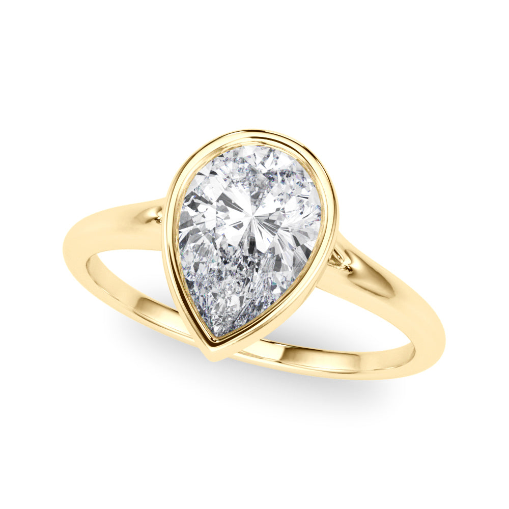 Pear Solitaire Lab Grown Diamond Engagement Ring - VS1 D/E/F | 14K & 18K Gold | 14K White Gold | Pear Lab Diamond | Picasso Gold & Diamond Chicago