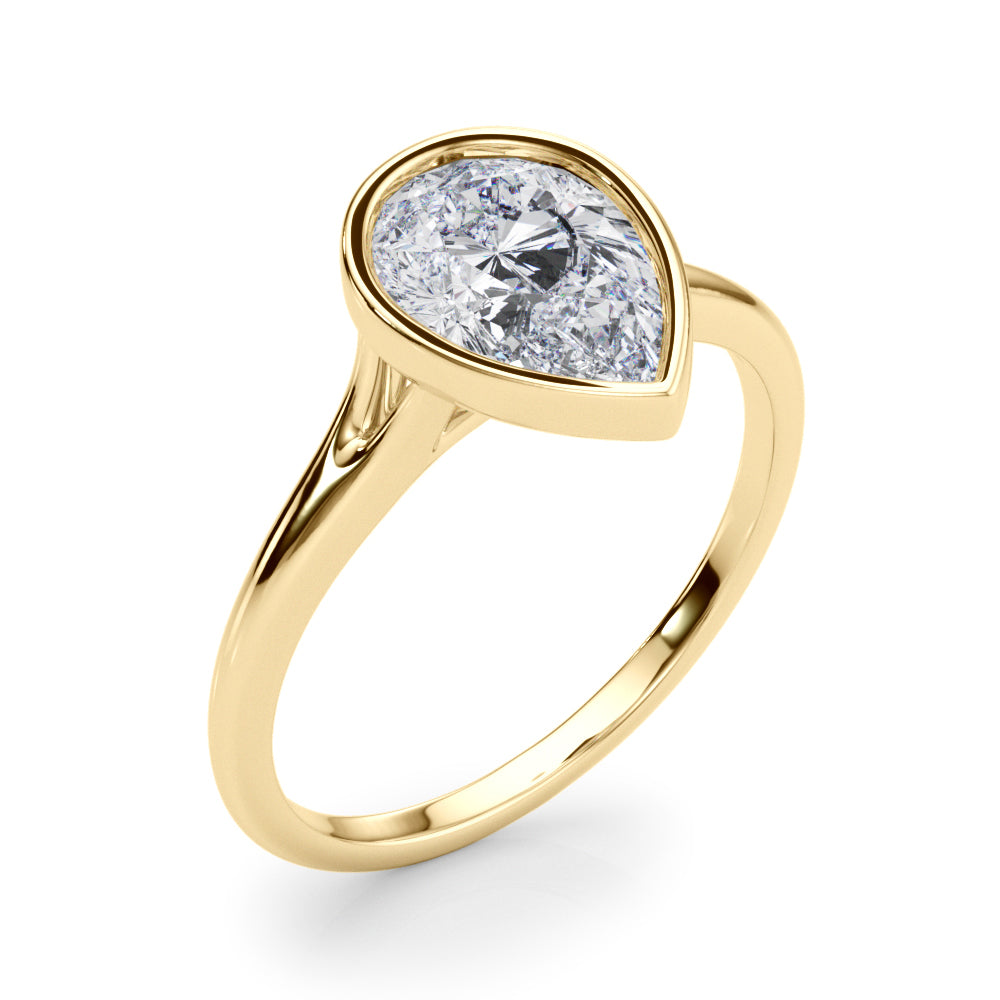 Pear Solitaire Lab Grown Diamond Engagement Ring - VS1 D/E/F | 14K & 18K Gold | 14K White Gold | Pear Lab Diamond | Picasso Gold & Diamond Chicago