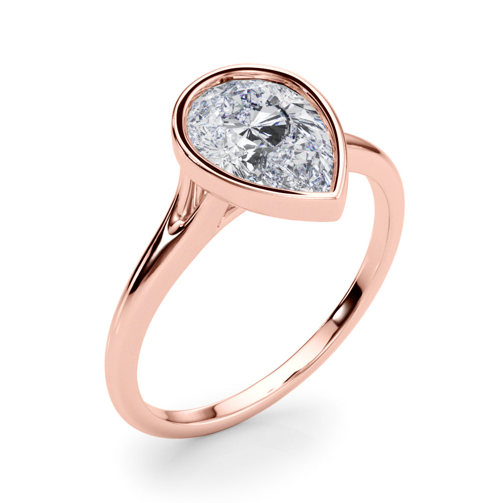 Pear Solitaire Lab Grown Diamond Engagement Ring - VS1 D/E/F | 14K & 18K Gold | 14K Yellow Gold | Pear Lab Diamond | Picasso Gold & Diamond Chicago