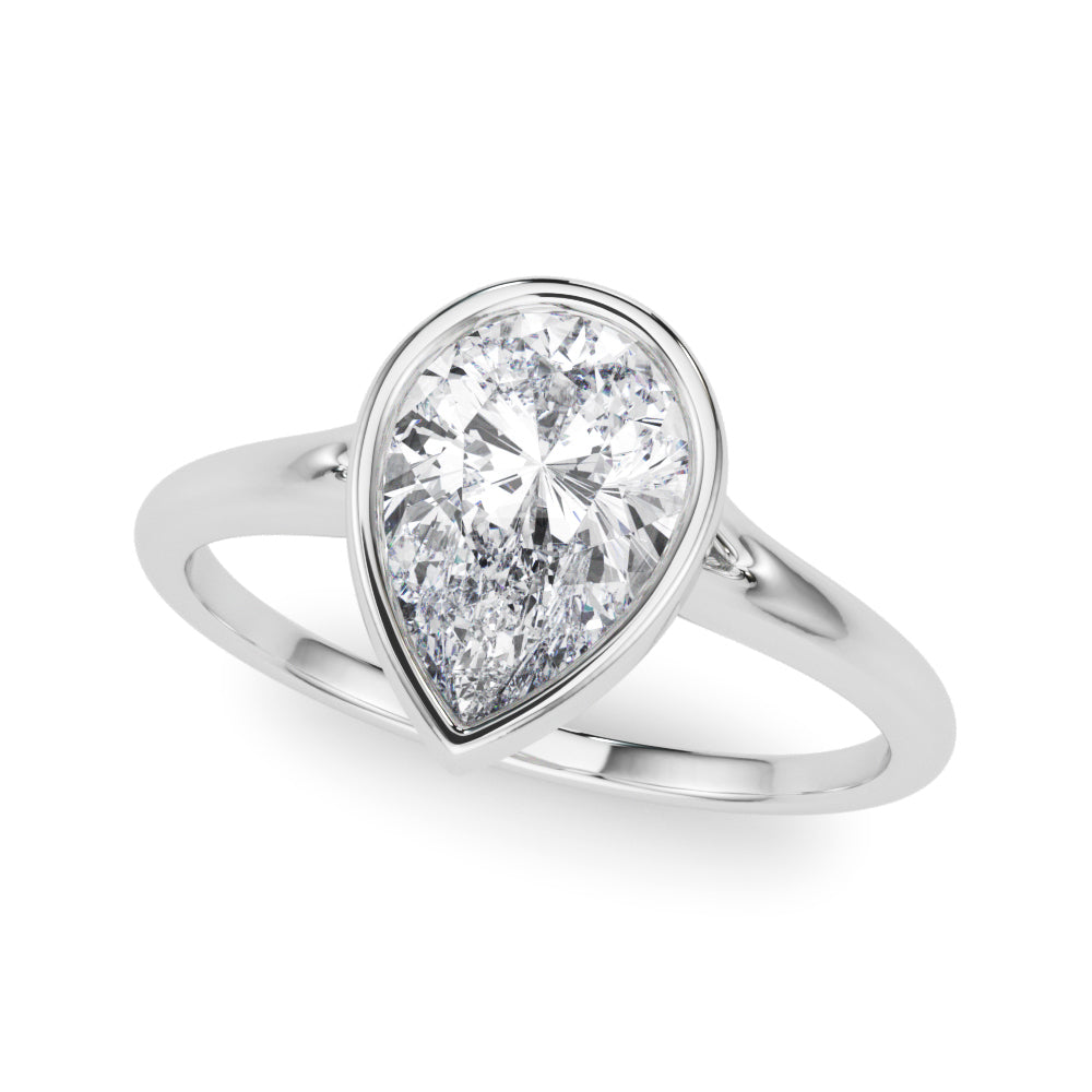 Pear Solitaire Lab Grown Diamond Engagement Ring - VS1 D/E/F | 14K & 18K Gold | 14K White Gold | Pear Lab Diamond | Picasso Gold & Diamond Chicago