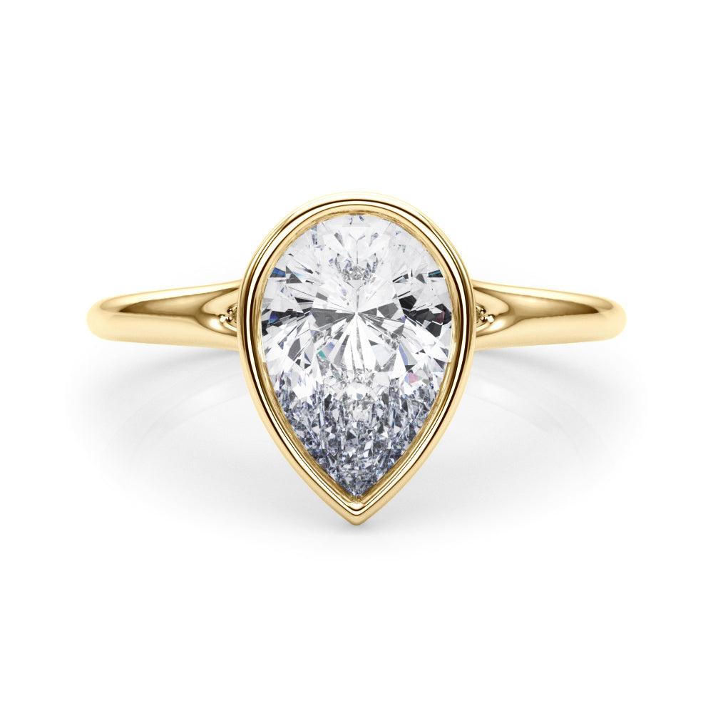 Pear Solitaire Lab Grown Diamond Engagement Ring - VS1 D/E/F | 14K & 18K Gold | 14K Yellow Gold | Pear Lab Diamond | Picasso Gold & Diamond Chicago