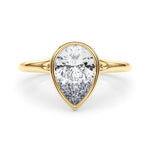 Pear Solitaire Lab Grown Diamond Engagement Ring - VS1 D/E/F | 14K & 18K Gold | 14K Yellow Gold | Pear Lab Diamond | Picasso Gold & Diamond Chicago