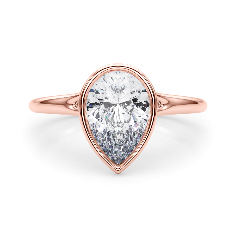 Pear Solitaire Lab Grown Diamond Engagement Ring - VS1 D/E/F | 14K & 18K Gold | 14K Yellow Gold | Pear Lab Diamond | Picasso Gold & Diamond Chicago