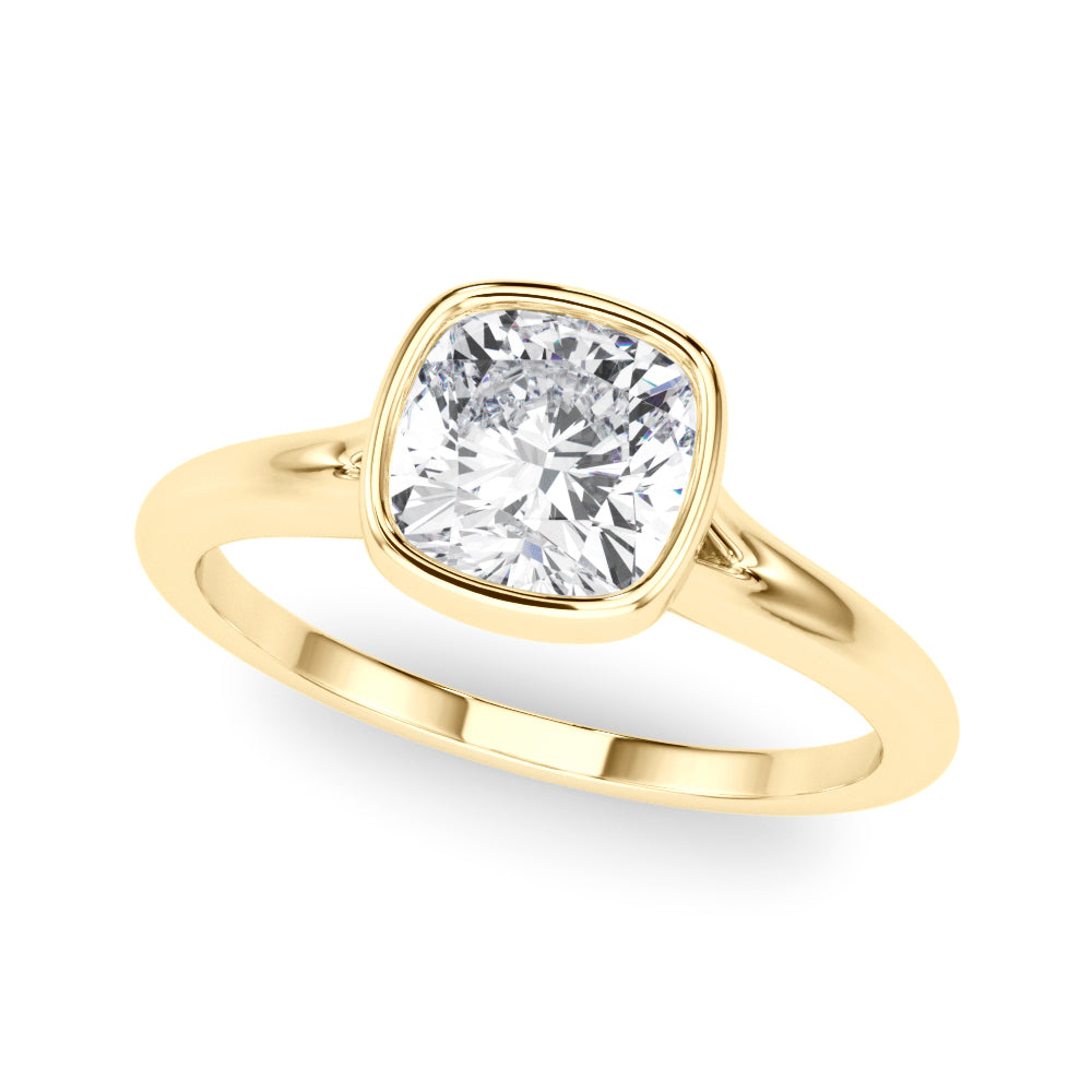 Cushion Solitaire Lab Grown Diamond Engagement Ring - VS1 D/E/F | 14K & 18K Gold | 14K White Gold | Cushion Lab Diamond | Picasso Gold & Diamond Chicago
