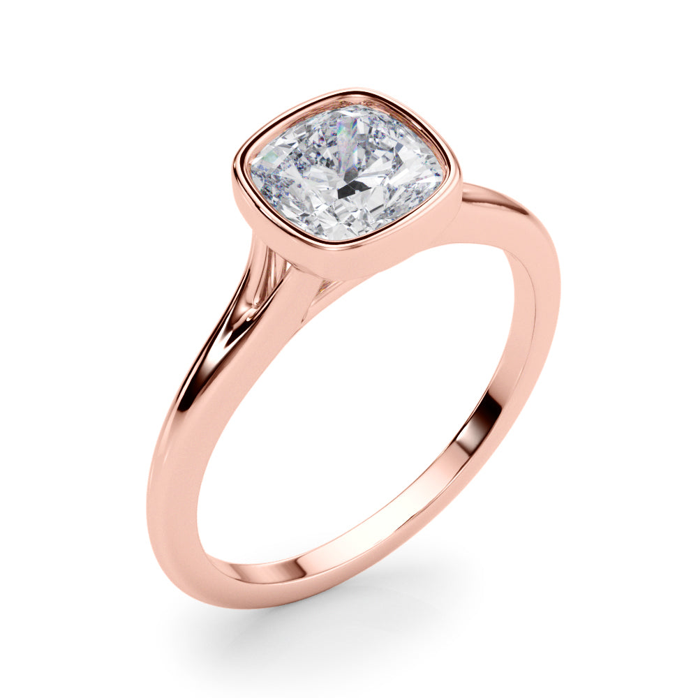 Cushion Solitaire Lab Grown Diamond Engagement Ring - VS1 D/E/F | 14K & 18K Gold | 14K Yellow Gold | Cushion Lab Diamond | Picasso Gold & Diamond Chicago