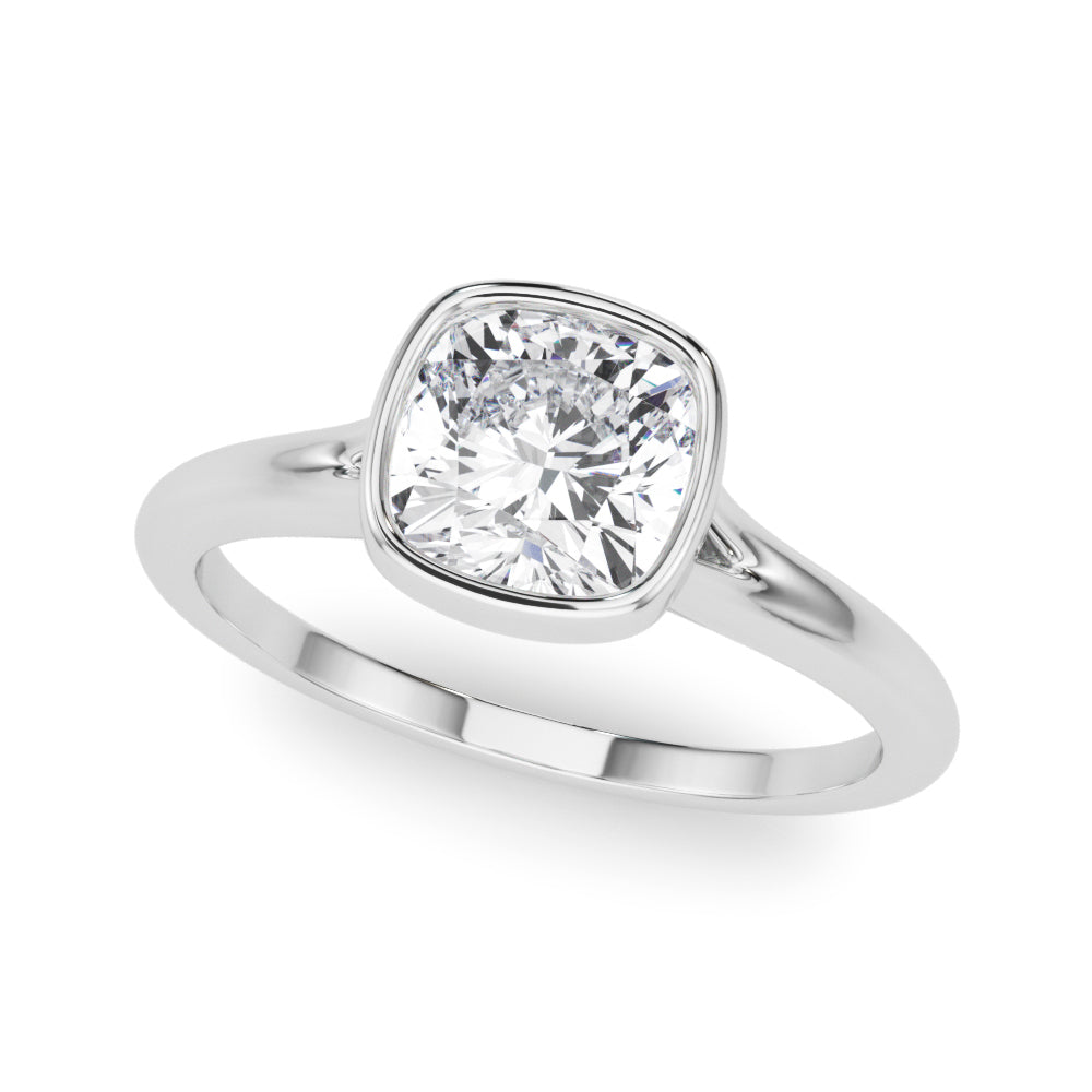 Cushion Solitaire Lab Grown Diamond Engagement Ring - VS1 D/E/F | 14K & 18K Gold | 14K White Gold | Cushion Lab Diamond | Picasso Gold & Diamond Chicago