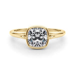 Cushion Solitaire Lab Grown Diamond Engagement Ring - VS1 D/E/F | 14K & 18K Gold | 14K Yellow Gold | Cushion Lab Diamond | Picasso Gold & Diamond Chicago