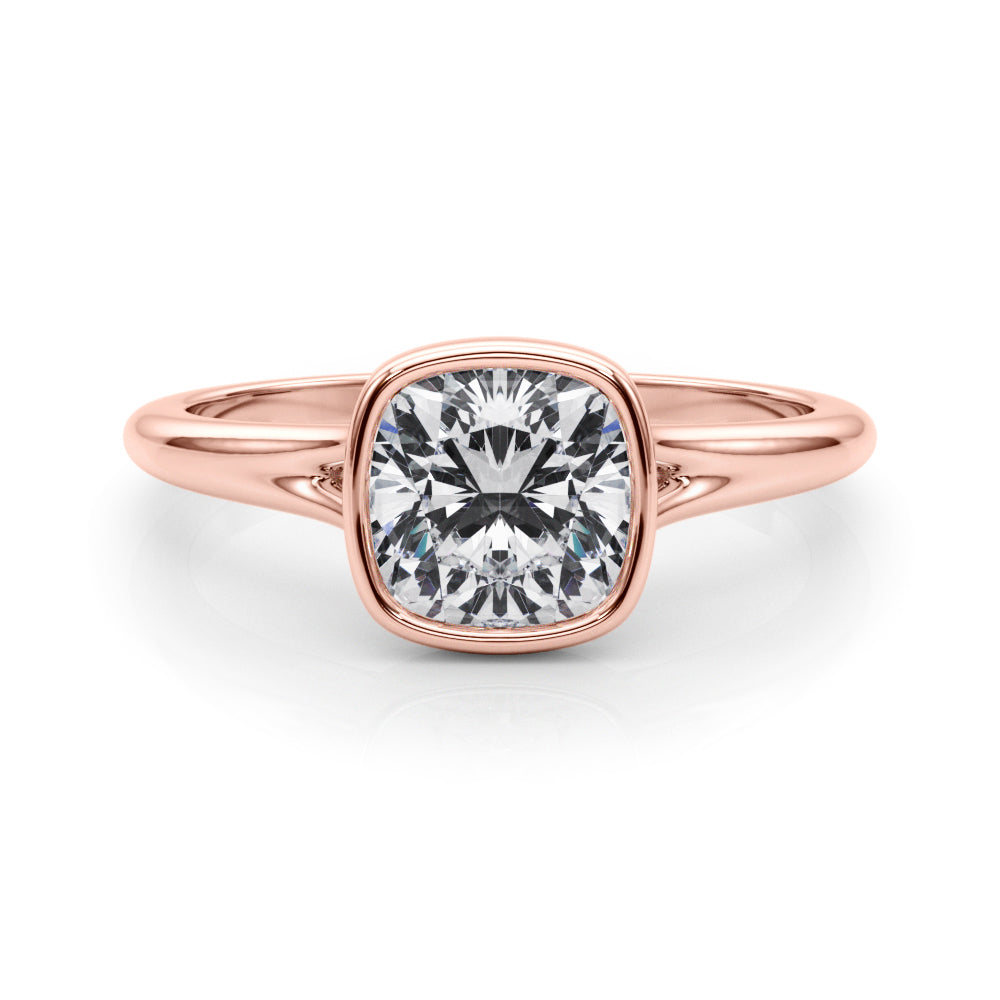 Cushion Solitaire Lab Grown Diamond Engagement Ring - VS1 D/E/F | 14K & 18K Gold | 14K Yellow Gold | Cushion Lab Diamond | Picasso Gold & Diamond Chicago