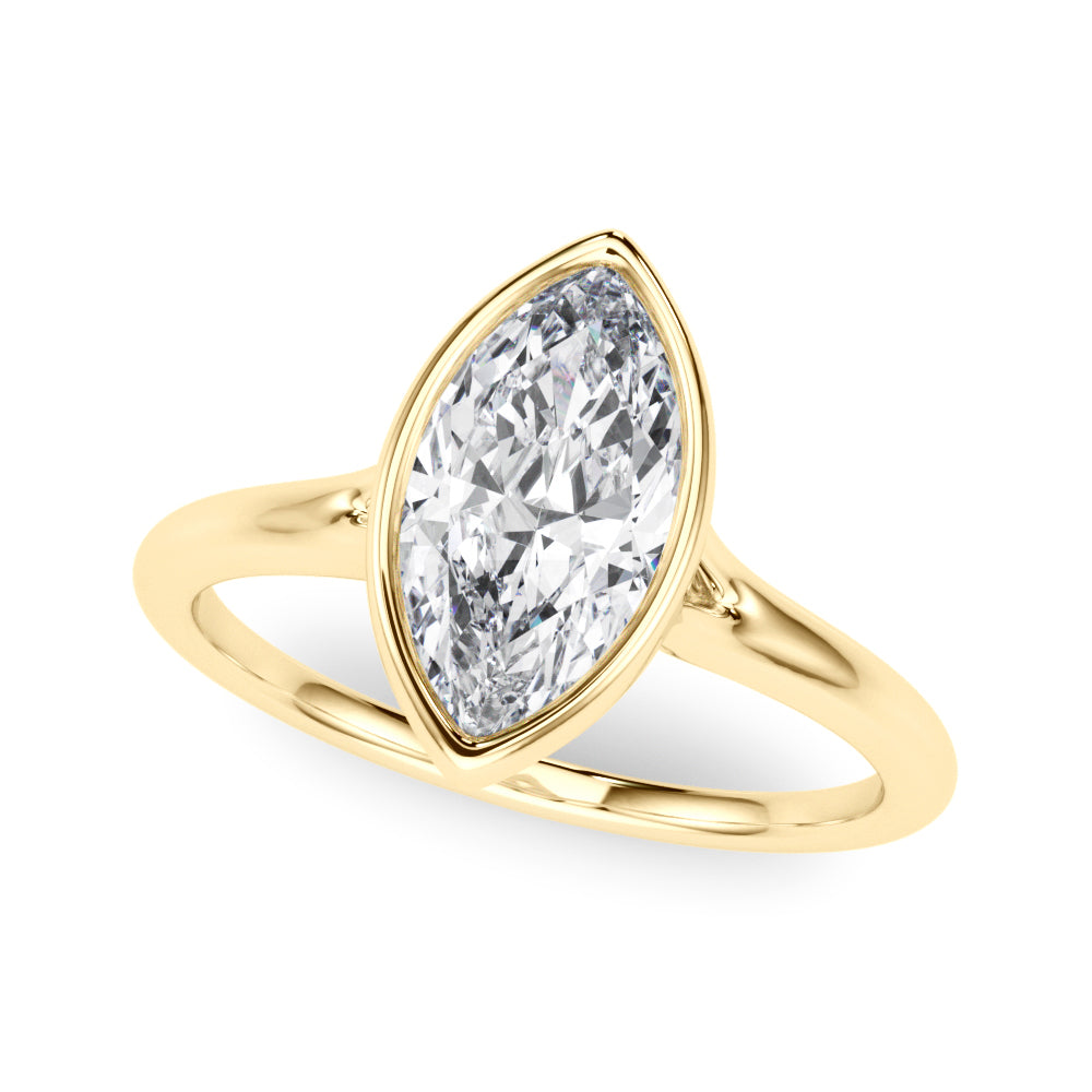 Marquise Solitaire Lab Grown Diamond Engagement Ring - VS1 D/E/F | 14K & 18K Gold | 14K White Gold | Marquise Lab Diamond | Picasso Gold & Diamond Chicago