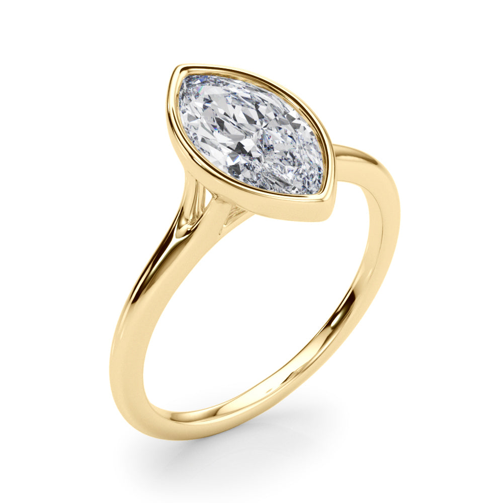 Marquise Solitaire Lab Grown Diamond Engagement Ring - VS1 D/E/F | 14K & 18K Gold | 14K White Gold | Marquise Lab Diamond | Picasso Gold & Diamond Chicago