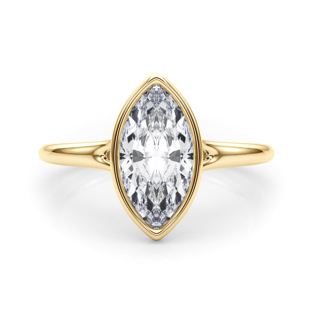 Marquise Solitaire Lab Grown Diamond Engagement Ring - VS1 D/E/F | 14K & 18K Gold | 14K Yellow Gold | Marquise Lab Diamond | Picasso Gold & Diamond Chicago