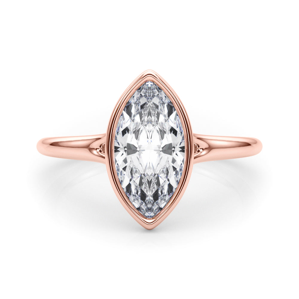 Marquise Solitaire Lab Grown Diamond Engagement Ring - VS1 D/E/F | 14K & 18K Gold | 14K Yellow Gold | Marquise Lab Diamond | Picasso Gold & Diamond Chicago