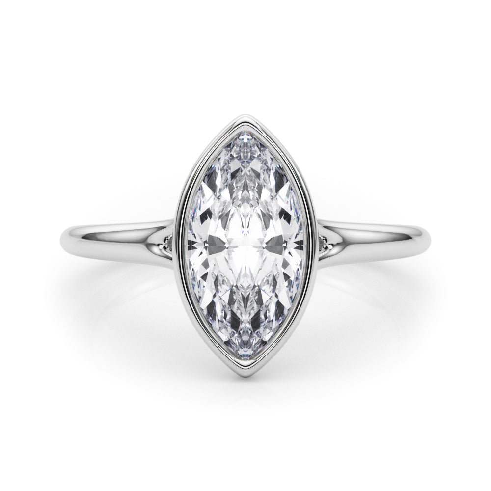 Marquise Solitaire Lab Grown Diamond Engagement Ring - VS1 D/E/F | 14K & 18K Gold | 14K Rose Gold | Marquise Lab Diamond | Picasso Gold & Diamond Chicago