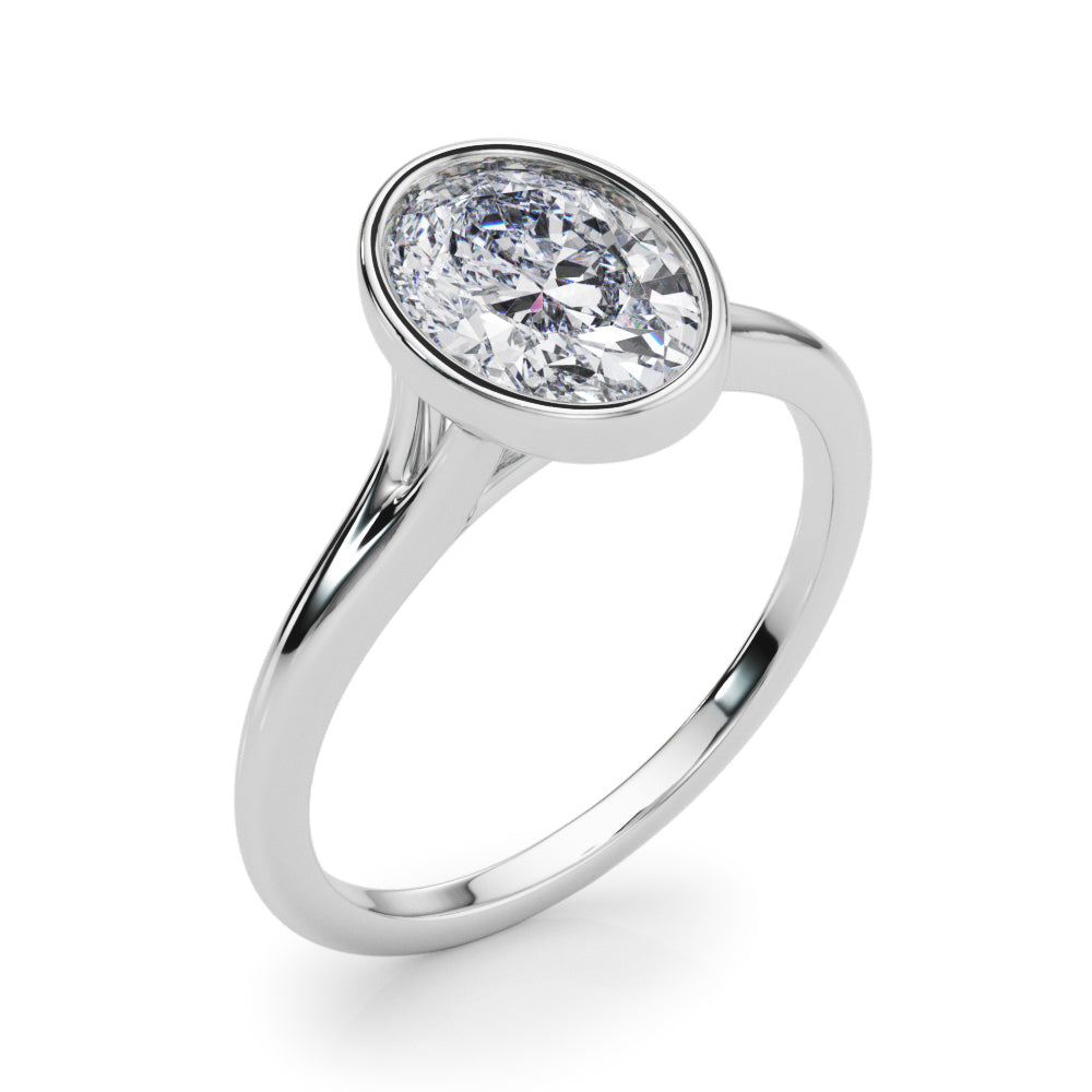 Oval Solitaire Lab Grown Diamond Engagement Ring - VS1 D/E/F | 14K & 18K Gold | 14K Yellow Gold | Oval Lab Diamond | Picasso Gold & Diamond Chicago