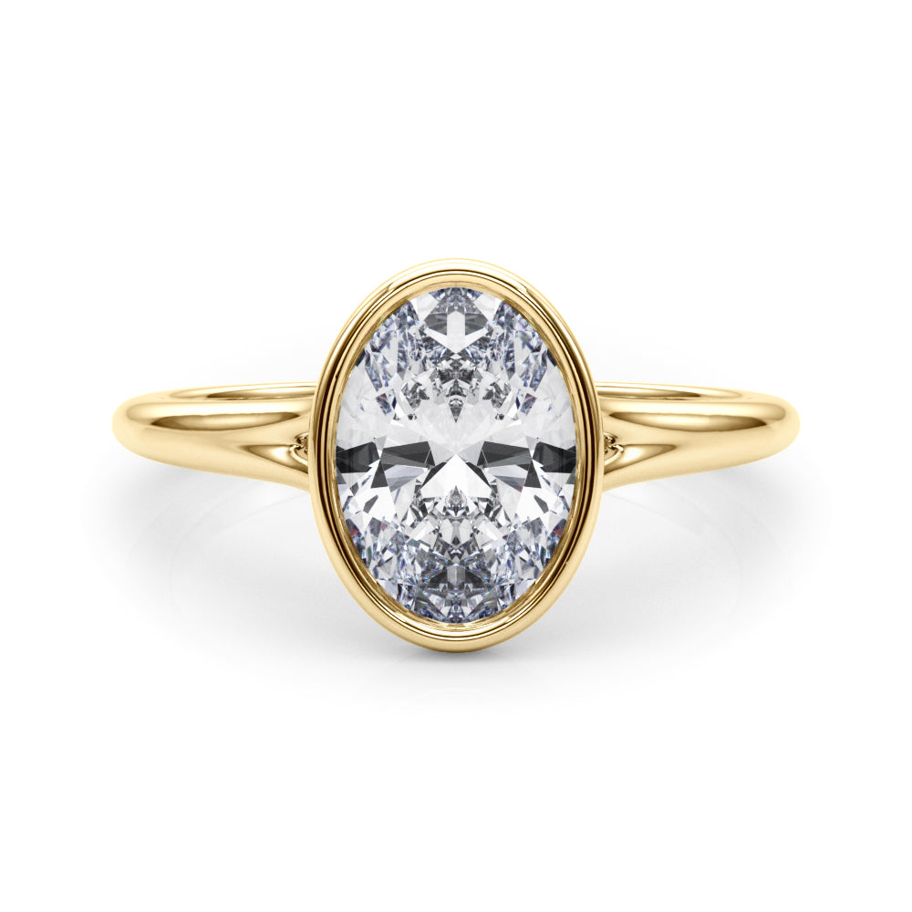 Oval Solitaire Lab Grown Diamond Engagement Ring - VS1 D/E/F | 14K & 18K Gold | 14K Yellow Gold | Oval Lab Diamond | Picasso Gold & Diamond Chicago