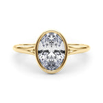 Oval Solitaire Lab Grown Diamond Engagement Ring - VS1 D/E/F | 14K & 18K Gold | 14K Yellow Gold | Oval Lab Diamond | Picasso Gold & Diamond Chicago