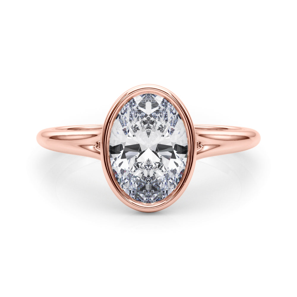 Oval Solitaire Lab Grown Diamond Engagement Ring - VS1 D/E/F | 14K & 18K Gold | 14K Yellow Gold | Oval Lab Diamond | Picasso Gold & Diamond Chicago