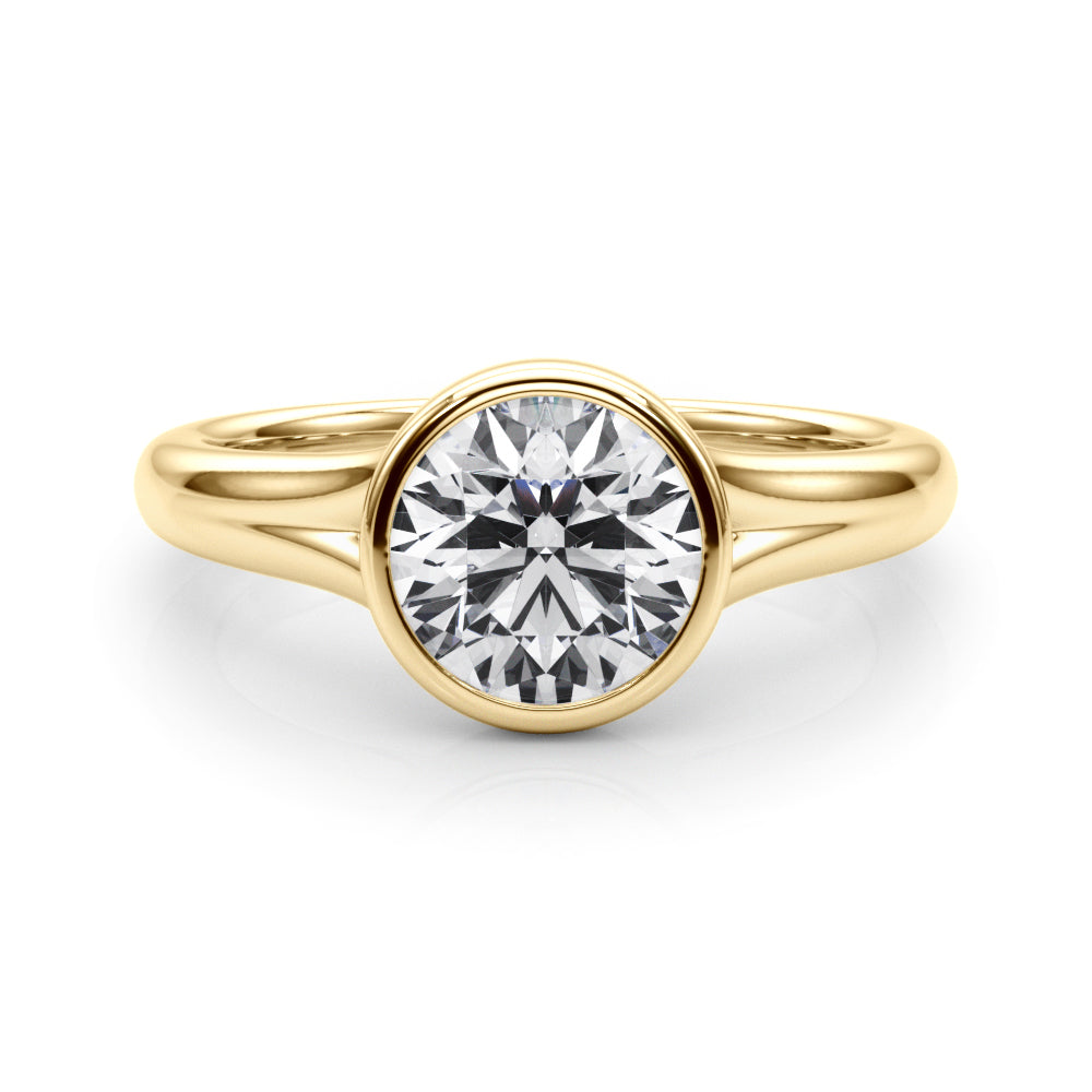 Round Solitaire Lab Grown Diamond Engagement Ring - VS1 D/E/F | 14K & 18K Gold | 14K Yellow Gold | Round Lab Diamond | Picasso Gold & Diamond Chicago