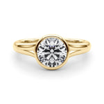 Round Solitaire Lab Grown Diamond Engagement Ring - VS1 D/E/F | 14K & 18K Gold | 14K Yellow Gold | Round Lab Diamond | Picasso Gold & Diamond Chicago