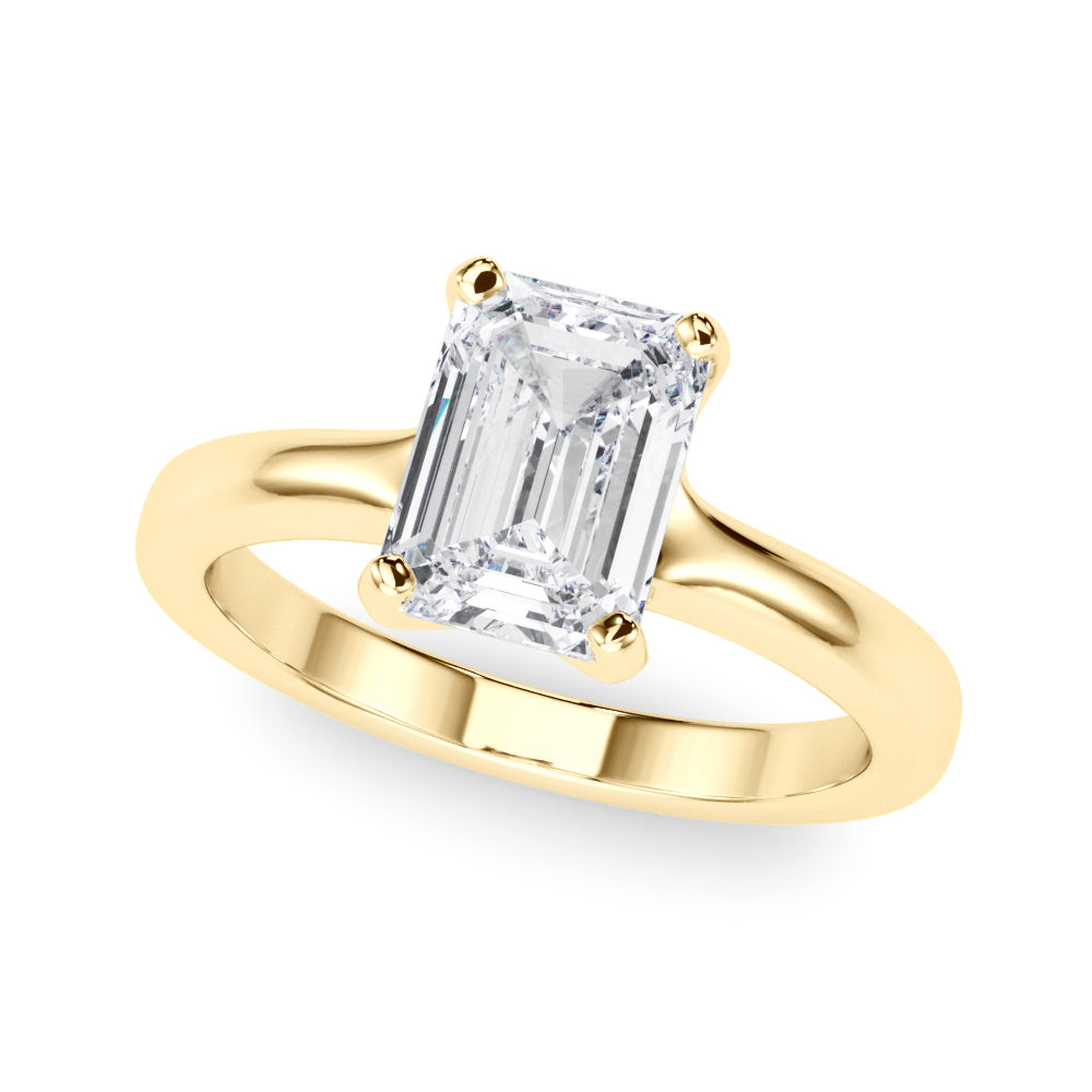Emerald Cut Solitaire Lab Grown Diamond Engagement Ring - VS1 D/E/F | 14K & 18K Gold | 14K White Gold | Emerald Cut Lab Diamond | Picasso Gold & Diamond Chicago