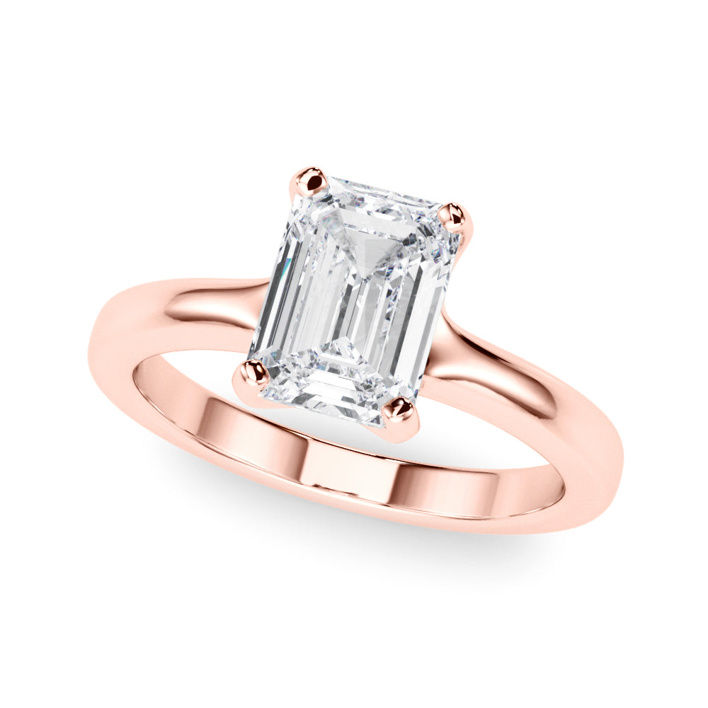 Emerald Cut Solitaire Lab Grown Diamond Engagement Ring - VS1 D/E/F | 14K & 18K Gold | 14K White Gold | Emerald Cut Lab Diamond | Picasso Gold & Diamond Chicago
