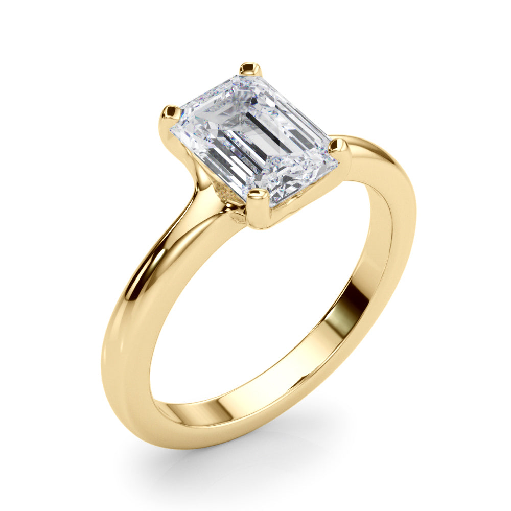 Emerald Cut Solitaire Lab Grown Diamond Engagement Ring - VS1 D/E/F | 14K & 18K Gold | 14K White Gold | Emerald Cut Lab Diamond | Picasso Gold & Diamond Chicago