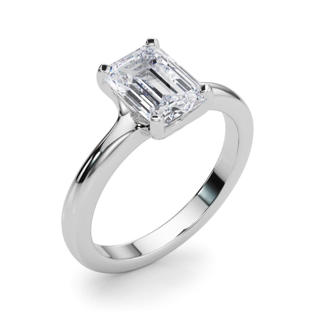 Emerald Cut Solitaire Lab Grown Diamond Engagement Ring - VS1 D/E/F | 14K & 18K Gold | 14K Yellow Gold | Emerald Cut Lab Diamond | Picasso Gold & Diamond Chicago