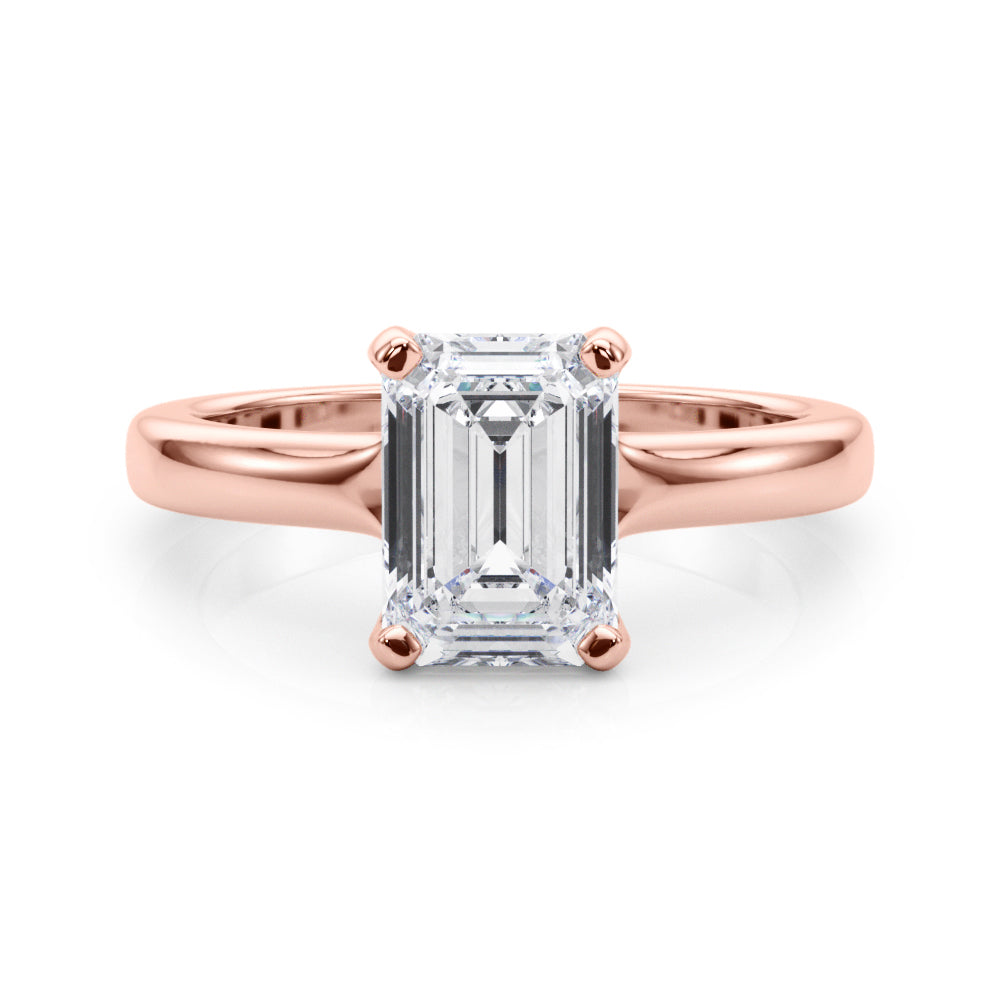 Emerald Cut Solitaire Lab Grown Diamond Engagement Ring - VS1 D/E/F | 14K & 18K Gold | 14K Yellow Gold | Emerald Cut Lab Diamond | Picasso Gold & Diamond Chicago