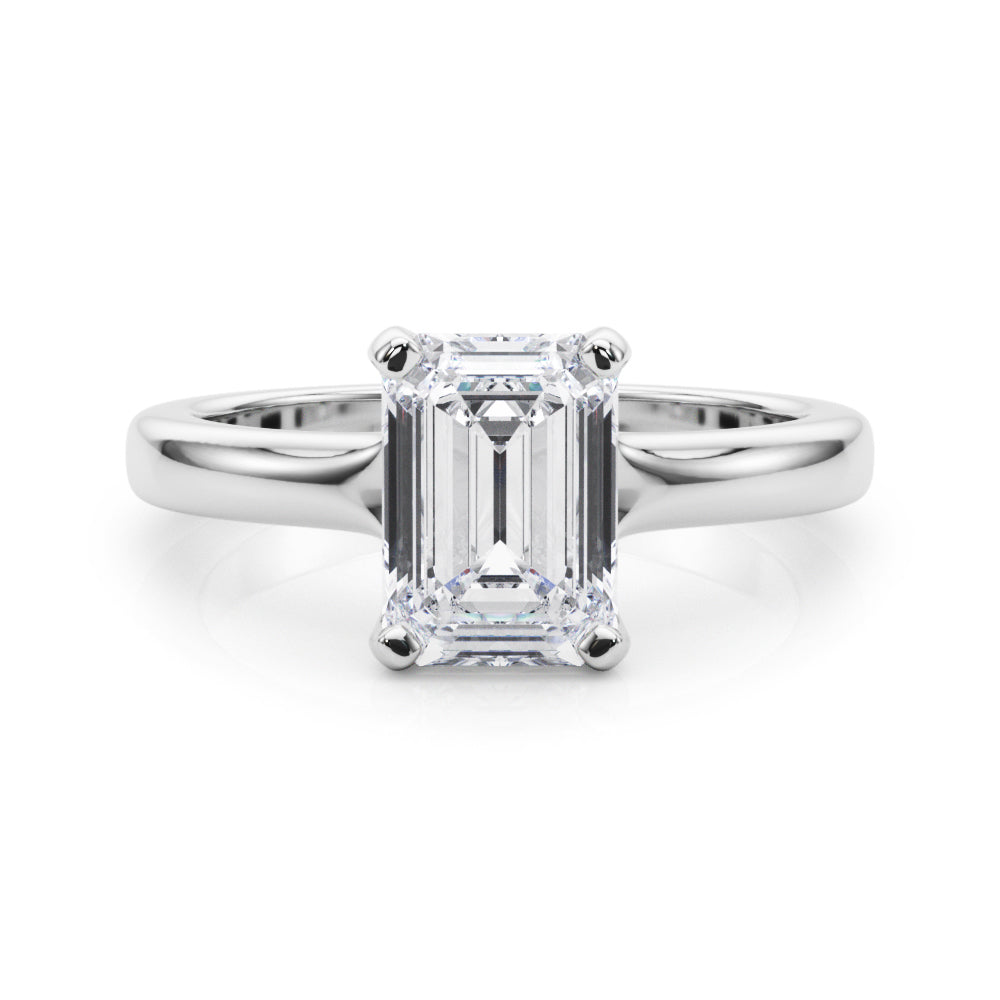 Emerald Cut Solitaire Lab Grown Diamond Engagement Ring - VS1 D/E/F | 14K & 18K Gold | 14K Rose Gold | Emerald Cut Lab Diamond | Picasso Gold & Diamond Chicago