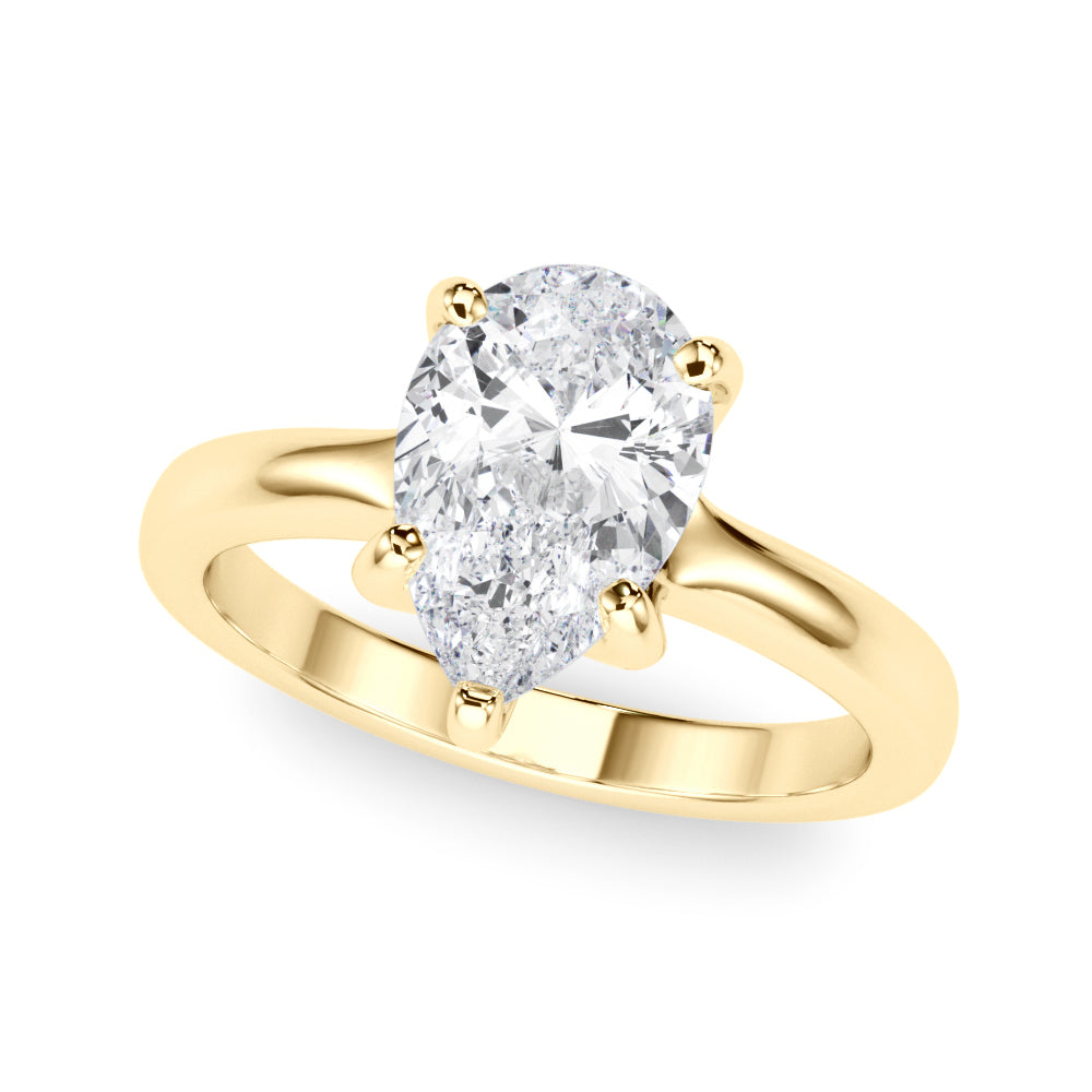 Pear Solitaire Lab Grown Diamond Engagement Ring - VS1 D/E/F | 14K & 18K Gold | 14K White Gold | Pear Lab Diamond | Picasso Gold & Diamond Chicago