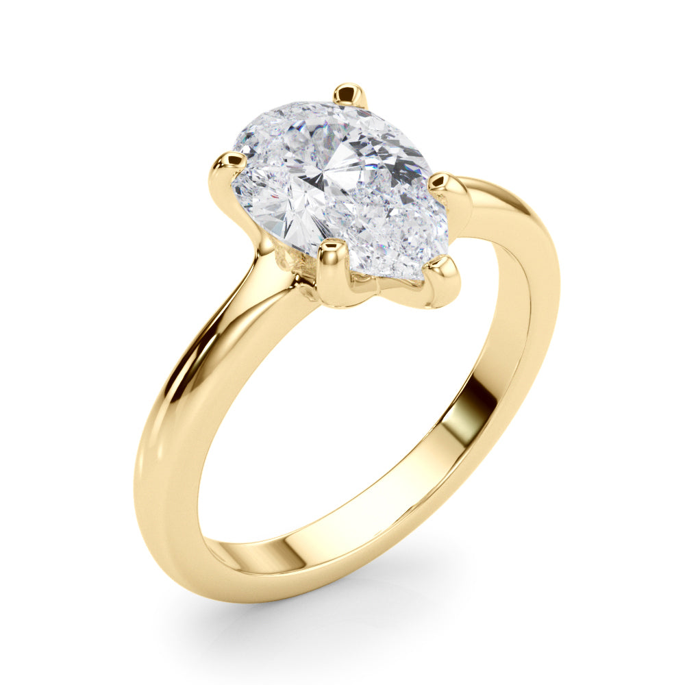 Pear Solitaire Lab Grown Diamond Engagement Ring - VS1 D/E/F | 14K & 18K Gold | 14K White Gold | Pear Lab Diamond | Picasso Gold & Diamond Chicago