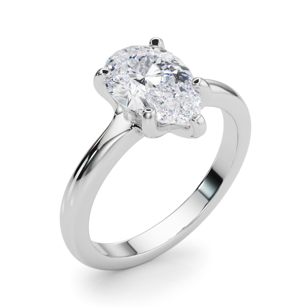 Pear Solitaire Lab Grown Diamond Engagement Ring - VS1 D/E/F | 14K & 18K Gold | 14K Yellow Gold | Pear Lab Diamond | Picasso Gold & Diamond Chicago