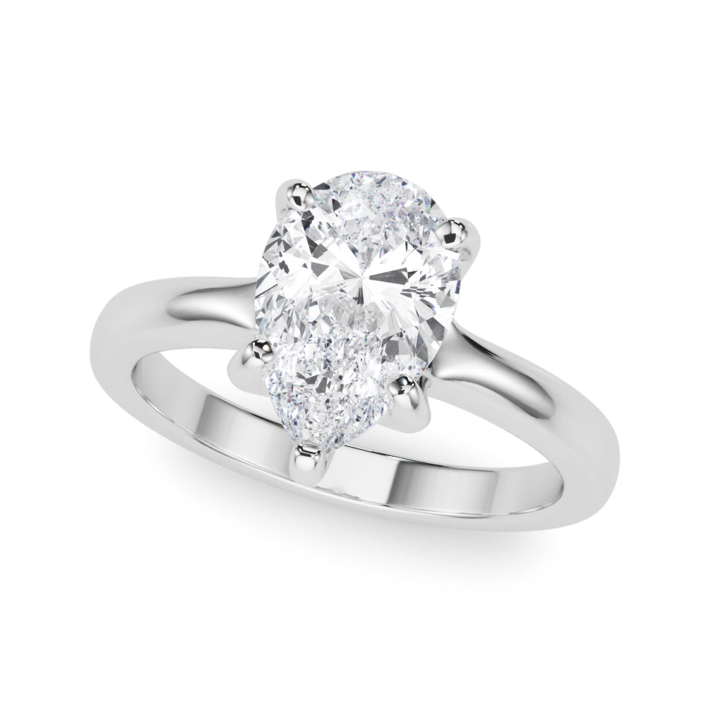 Pear Solitaire Lab Grown Diamond Engagement Ring - VS1 D/E/F | 14K & 18K Gold | 14K White Gold | Pear Lab Diamond | Picasso Gold & Diamond Chicago