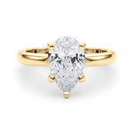 Pear Solitaire Lab Grown Diamond Engagement Ring - VS1 D/E/F | 14K & 18K Gold | 14K Yellow Gold | Pear Lab Diamond | Picasso Gold & Diamond Chicago