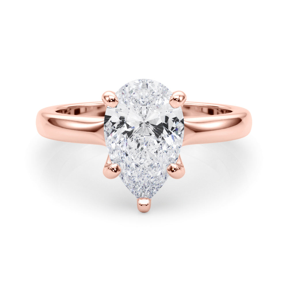 Pear Solitaire Lab Grown Diamond Engagement Ring - VS1 D/E/F | 14K & 18K Gold | 14K Yellow Gold | Pear Lab Diamond | Picasso Gold & Diamond Chicago