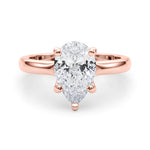 Pear Solitaire Lab Grown Diamond Engagement Ring - VS1 D/E/F | 14K & 18K Gold | 14K Yellow Gold | Pear Lab Diamond | Picasso Gold & Diamond Chicago