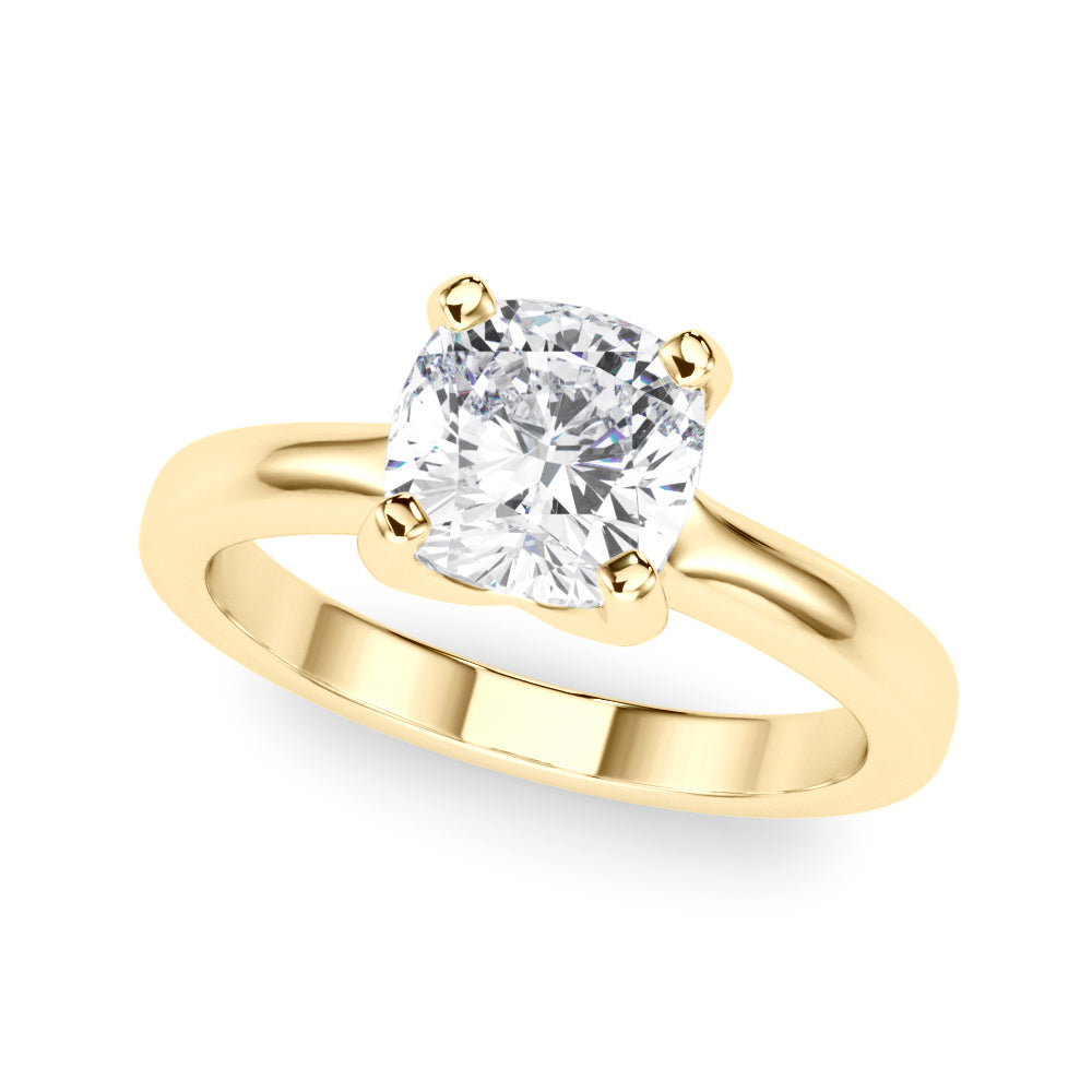 Cushion Solitaire Lab Grown Diamond Engagement Ring - VS1 D/E/F | 14K & 18K Gold | 14K White Gold | Cushion Lab Diamond | Picasso Gold & Diamond Chicago