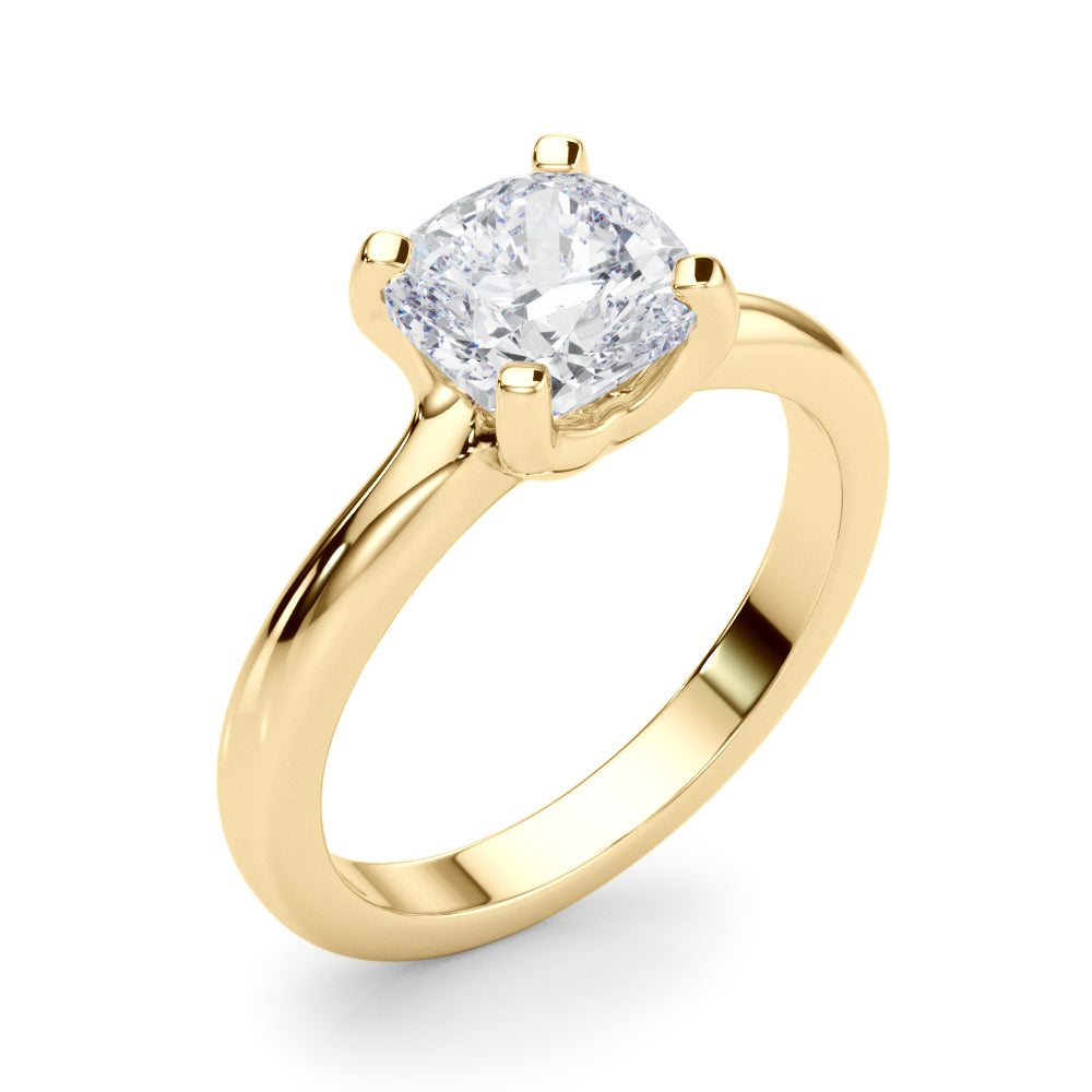 Cushion Solitaire Lab Grown Diamond Engagement Ring - VS1 D/E/F | 14K & 18K Gold | 14K White Gold | Cushion Lab Diamond | Picasso Gold & Diamond Chicago