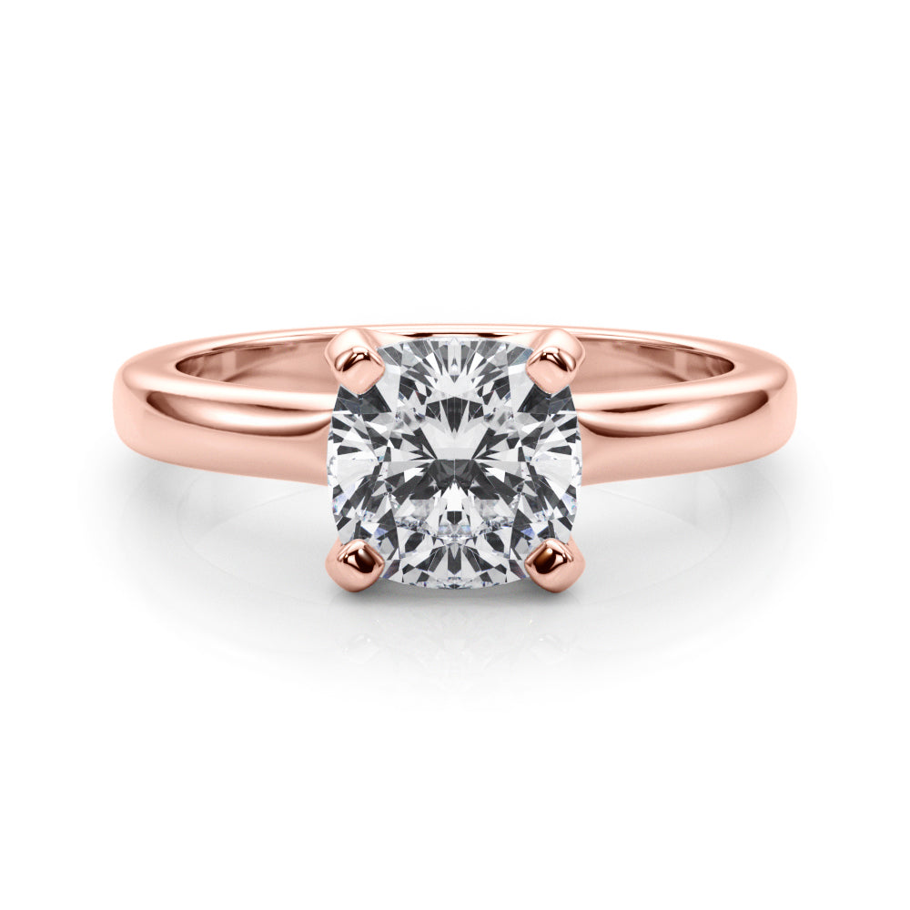 Cushion Solitaire Lab Grown Diamond Engagement Ring - VS1 D/E/F | 14K & 18K Gold | 14K Yellow Gold | Cushion Lab Diamond | Picasso Gold & Diamond Chicago