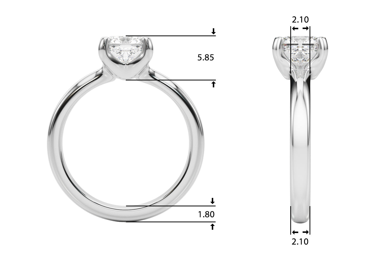Cushion Solitaire Lab Grown Diamond Engagement Ring - VS1 D/E/F | 14K & 18K Gold | 18K White Gold | Cushion Lab Diamond | Picasso Gold & Diamond Chicago