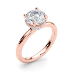Round Hidden Halo Lab Grown Diamond Engagement Ring - VS1 D/E/F | 14K & 18K Gold | 14K Yellow Gold | Round Lab Diamond | Picasso Gold & Diamond Chicago
