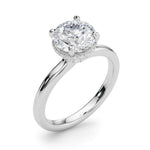 Round Hidden Halo Lab Grown Diamond Engagement Ring - VS1 D/E/F | 14K & 18K Gold | 14K Yellow Gold | Round Lab Diamond | Picasso Gold & Diamond Chicago