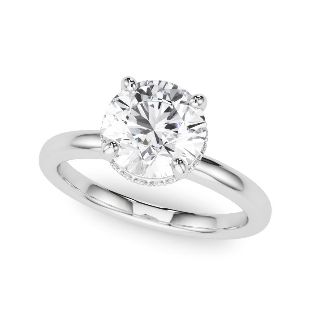 Round Hidden Halo Lab Grown Diamond Engagement Ring - VS1 D/E/F | 14K & 18K Gold | 14K White Gold | Round Lab Diamond | Picasso Gold & Diamond Chicago